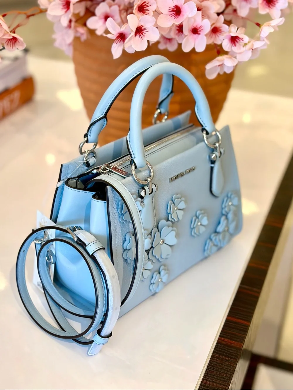 MICHAEL KORS Marilyn Small Embellished Satchel Crossbody - Picture 10 of 13